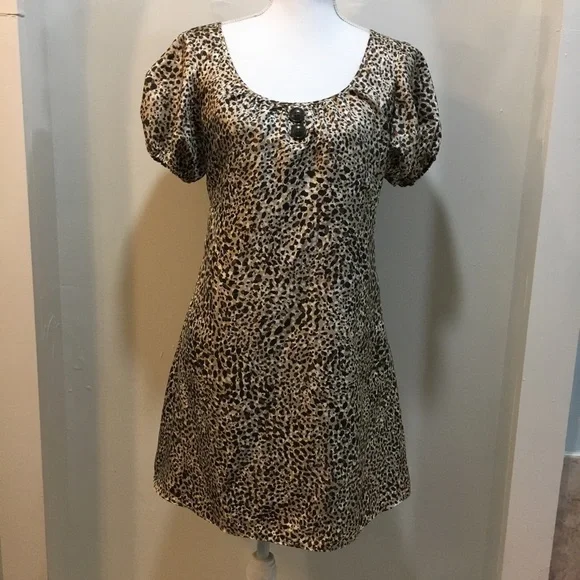 silk laundry leopard dress Silk Laundry Deco Rouleau Dress